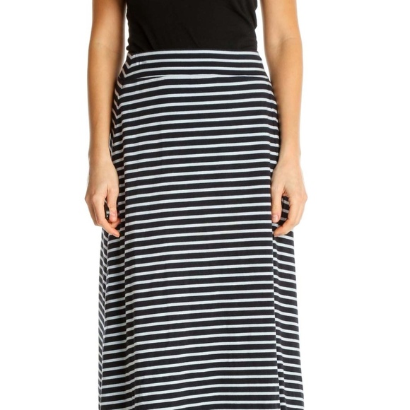 Talbots Black Striped Casual Straight Skirt - Picture 4 of 4